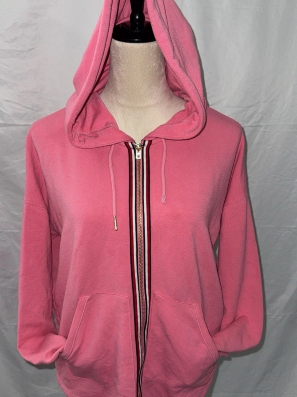 Tommy Hilfiger Pink Full-Zip Hooded Sweatshirt